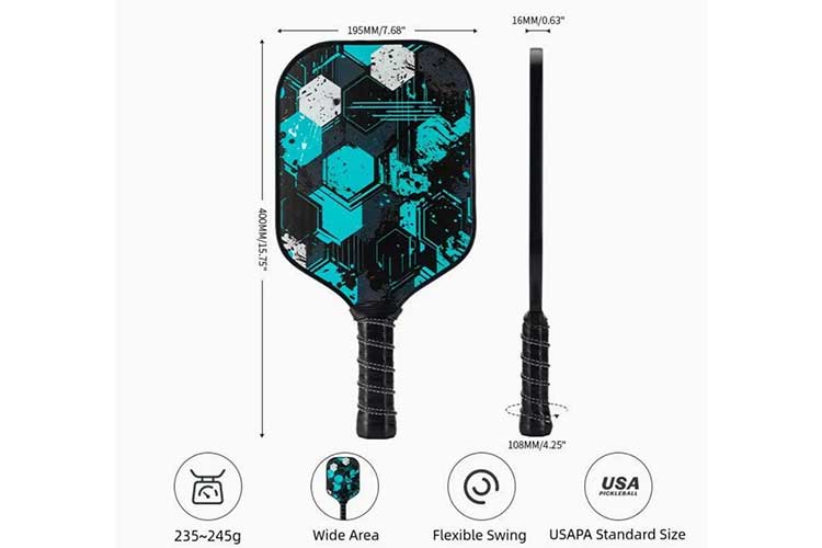 Fiberglass-Face-Material-PP-Honeycomb-Core-Pickleball-Paddle